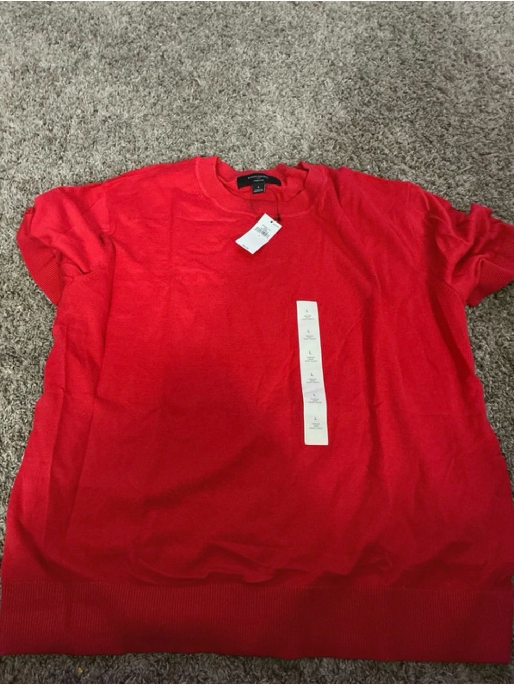 Banana Republic Red Short-Sleeve Crewneck Sweater